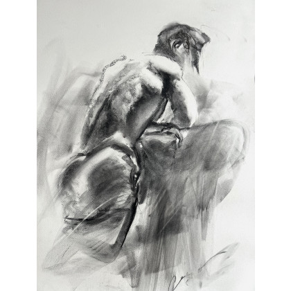 Manly - 100x70cm, Studio.Sensual, rysunek węglem