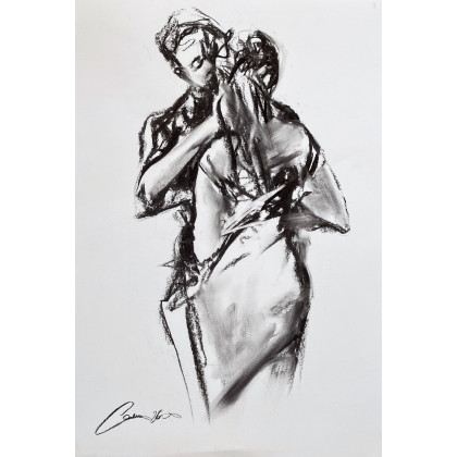 Lady - 50x70, Studio.Sensual, rysunek węglem