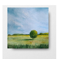 PEJZAŻ -  AKWARELA FORMATU 20/20 CM