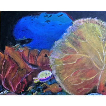 Krystyna Mościszko - obrazy akryl - underwater kompozycja 50x40x1 cm foto #2