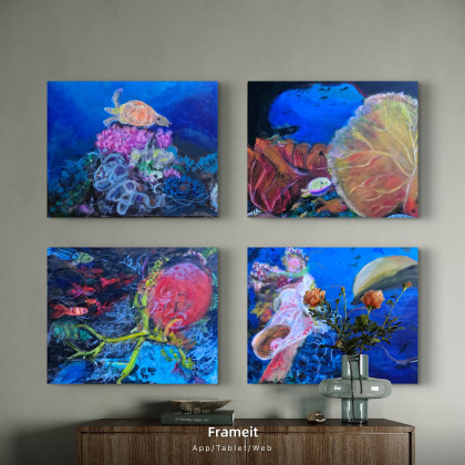 Krystyna Mościszko - obrazy akryl - underwater kompozycja 50x40x1 cm foto #1