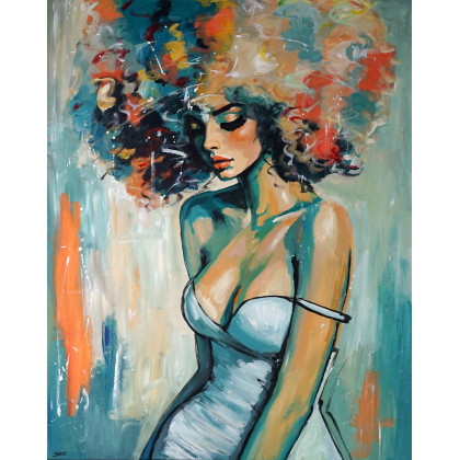 Bianca 80x100, Rafal Stach, obrazy akryl