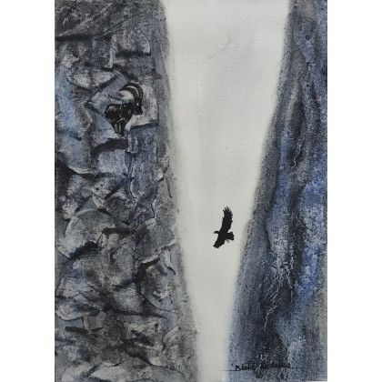 Akwarela pt: Wysoko w Górach  (21x28 cm), Beata Rudecka, obrazy akwarela