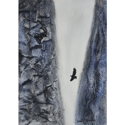 Beata Rudecka - obrazy akwarela - Akwarela pt: Wysoko w Górach  (21x28 cm) foto #2
