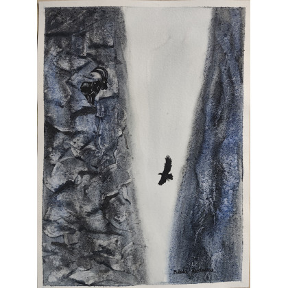 Beata Rudecka - obrazy akwarela - Akwarela pt: Wysoko w Górach  (21x28 cm) foto #3