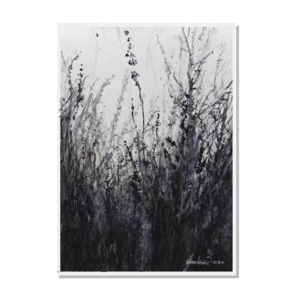 Łąka- monochromatyczna akwarela A3, Jolanta Frankiewicz, obrazy akwarela