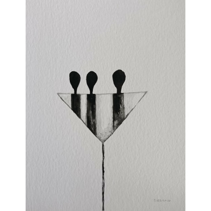 Paulina Lebida - obrazy akwarela - Postacie-  cztery akwarele  formatu 32/24 cm foto #2