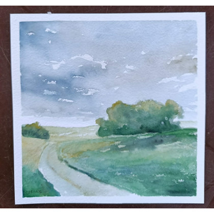 Paulina Lebida - obrazy akwarela - Pejzaż- akwarela formatu 20/20 cm foto #2