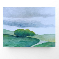 PEJZAŻ-  AKWARELA FORMATU 18/24 CM