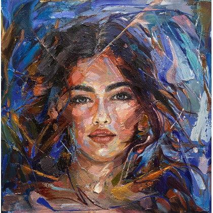 PORTRET KOBIETY, Jolanta Strzelczyk, obrazy olejne