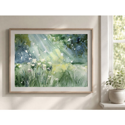 Akwarela A4. Leśna polana, Małgorzata Domańska ART, obrazy akwarela