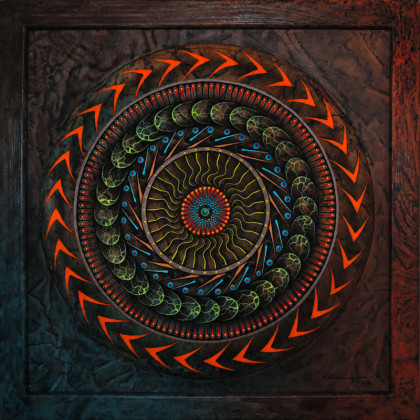 Splątane Myśli IV - Mandala kontemplacyjna, Michał Engelmajer, obrazy tech. mieszana