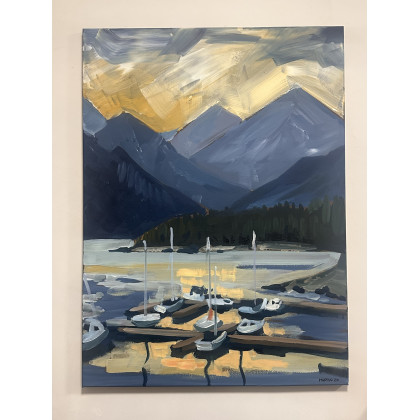 JEZIORO W GÓRACH (55x75cm), Patryk Martuś, obrazy akryl
