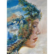 Droga do siebie - obraz olejny 60x60 cm, surrealizm, kobieta, natura