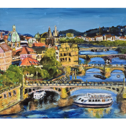 Praga, Krystyna Mościszko, obrazy akryl