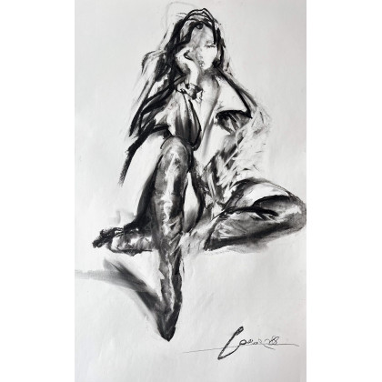 Lady - 60x90, Studio.Sensual, rysunek węglem