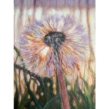 Krystyna Nowak - obrazy akryl - Dmuchawiec (46x56 cm z ramą) foto #2