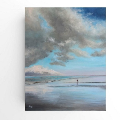 Na plaży- obraz akrylowy 50/40 cm, Paulina Lebida, obrazy akryl