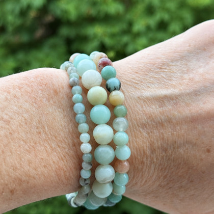 Amazonite: zestaw trzech eleganckich bransoletek, Yunona Kucherevska, bransoletki