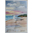 Obraz akwarelowy: Strażnik plaży – Mewa, 19x27 cm