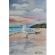 Obraz akwarelowy: Strażnik plaży – Mewa, 19x27 cm