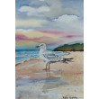Obraz akwarelowy: Strażnik plaży – Mewa, 19x27 cm