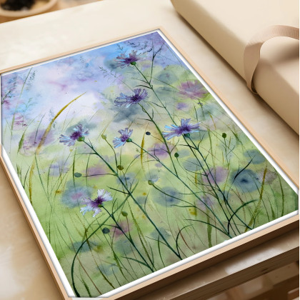 Małgorzata Domańska ART - obrazy akwarela - Akwarela A2. Chabry foto #1