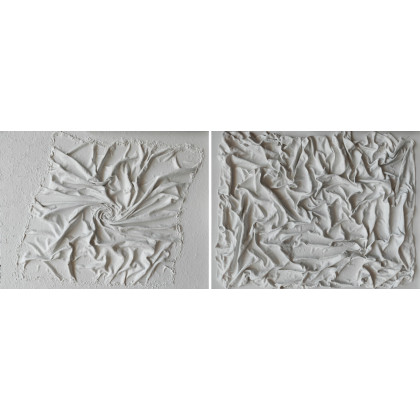 DYPTYK SKRYWANA SUBTELNOŚĆ - OBRAZY STRUKTURALNE Z TEKSTURĄ 3D 2x 50cmx40cm - 2 w cenie 1, Marzena Dymek, obrazy akryl