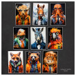 Animalia - zestaw 9 grafik 15x21 cm