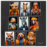 Animalia - zestaw 9 grafik 15x21 cm