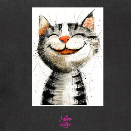 Justyna Jaszke - Grafika cyfrowa - Koty rysunkowe - zestaw 9 grafik 15x21 cm foto #1