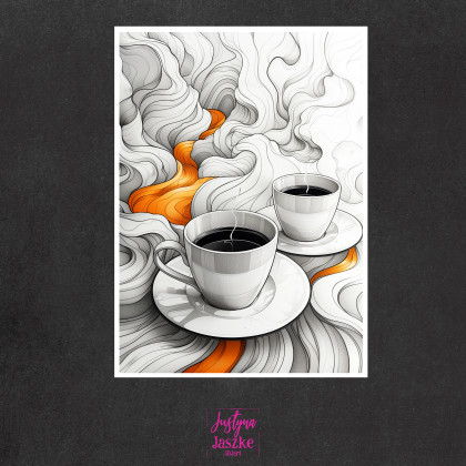Justyna Jaszke - Grafika cyfrowa - Kawa kawusia - zestaw 9 grafik 15x21 cm foto #2
