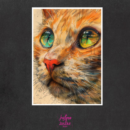 Justyna Jaszke - Grafika cyfrowa - Koty 1 - zestaw 9 grafik 15x21 cm foto #2