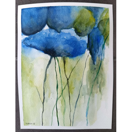 Paulina Lebida - obrazy akwarela - Kwiaty 2-  akwarela formatu 24/18 cm foto #2