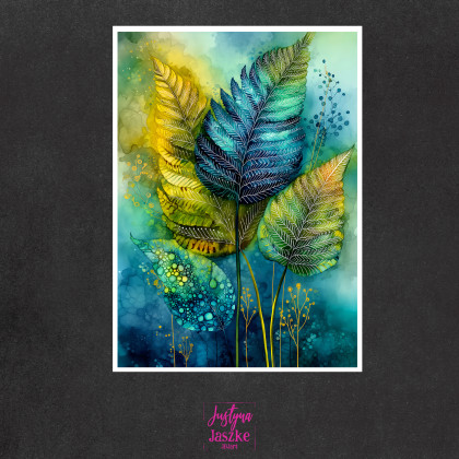 Justyna Jaszke - Grafika cyfrowa - Paprocie - zestaw 9 grafik 15x21 cm foto #2