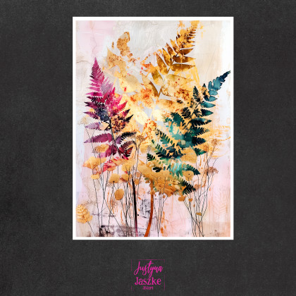 Justyna Jaszke - Grafika cyfrowa - Złota flora - zestaw 9 grafik 15x21 cm foto #1