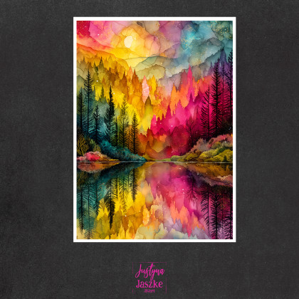 Justyna Jaszke - Grafika cyfrowa - W magicznym lesie - zestaw 9 grafik 15x21 cm foto #1