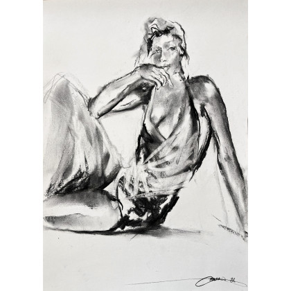 Lady - 33x47, Studio.Sensual, rysunek węglem