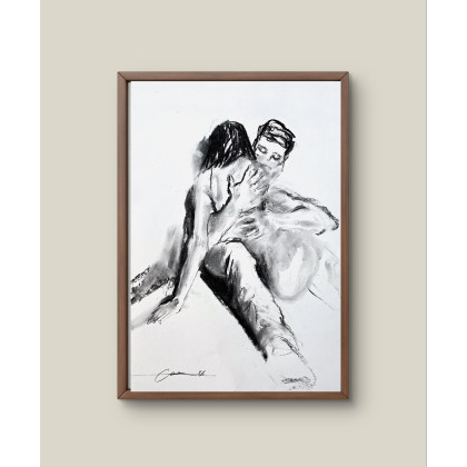 Studio.Sensual - rysunek węglem - Przytul - 34x50cm foto #4