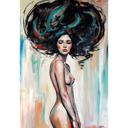 Black Orchid 70x100, Rafal Stach, obrazy akryl