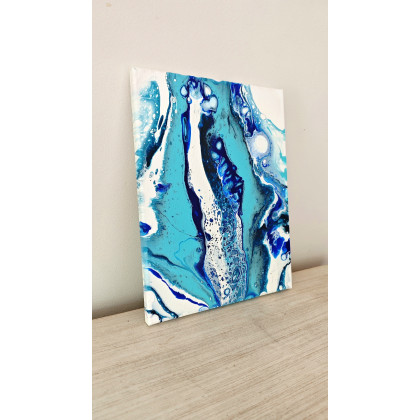 Joanna Bilska - obrazy akryl - Abstrakcja niebieska 30x40 foto #3
