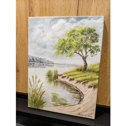 Marzena Dymek - obrazy akryl - NASTROJOWY PEJZAŻ MALOWANY NA PŁÓTNIE - NOSTALGICZNA MELANCHOLIA 40x30cm (darmowa dostawa) foto #4