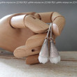 WHITE BUDS kolczyki z lampworku i srebra