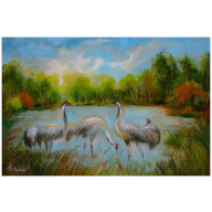 Żurawie obraz olejny 40cm-60cm