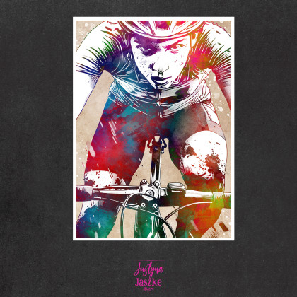 Justyna Jaszke - Grafika cyfrowa - Rowerzyści 3 - zestaw 9 grafik 15x21 cm foto #1