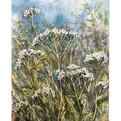 Na łące (30x40 cm), Krystyna Nowak, obrazy akwarela