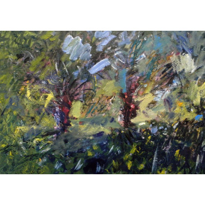 Wierzby, lato, 70x100 cm, Eryk Maler, obrazy olejne