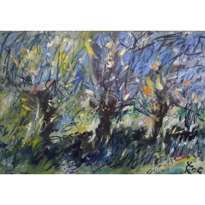 Wierzby, lato, 70x100 cm, Eryk Maler, obrazy olejne