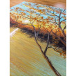 NASTROJOWY PEJZAŻ MALOWANY NA PŁÓTNIE - ROMANTYCZNE REFLEKSY 40x30cm