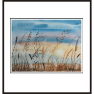 Oryginalna akwarela pt: Szepty słońca - Widok na łąkę - 18x24 cm